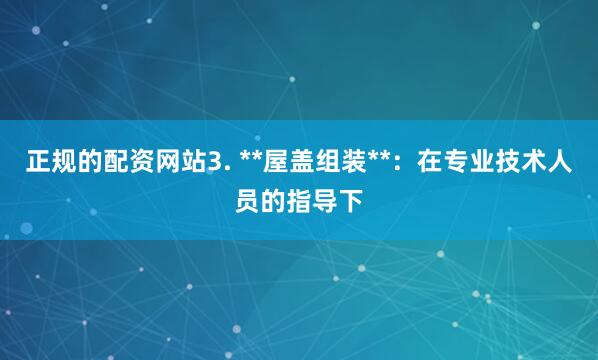 正规的配资网站3. **屋盖组装**：在专业技术人员的指导下